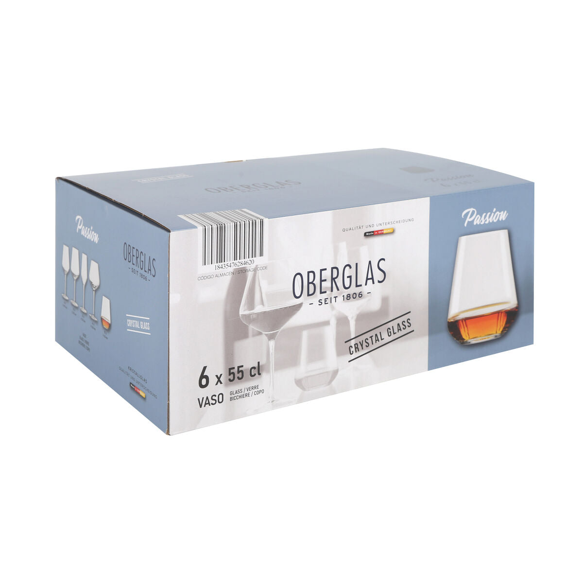 Lasisetti 55 cl 6 kpl, juomalasit 550 ml - kristallityyli, 9,7 x 11,6 cm