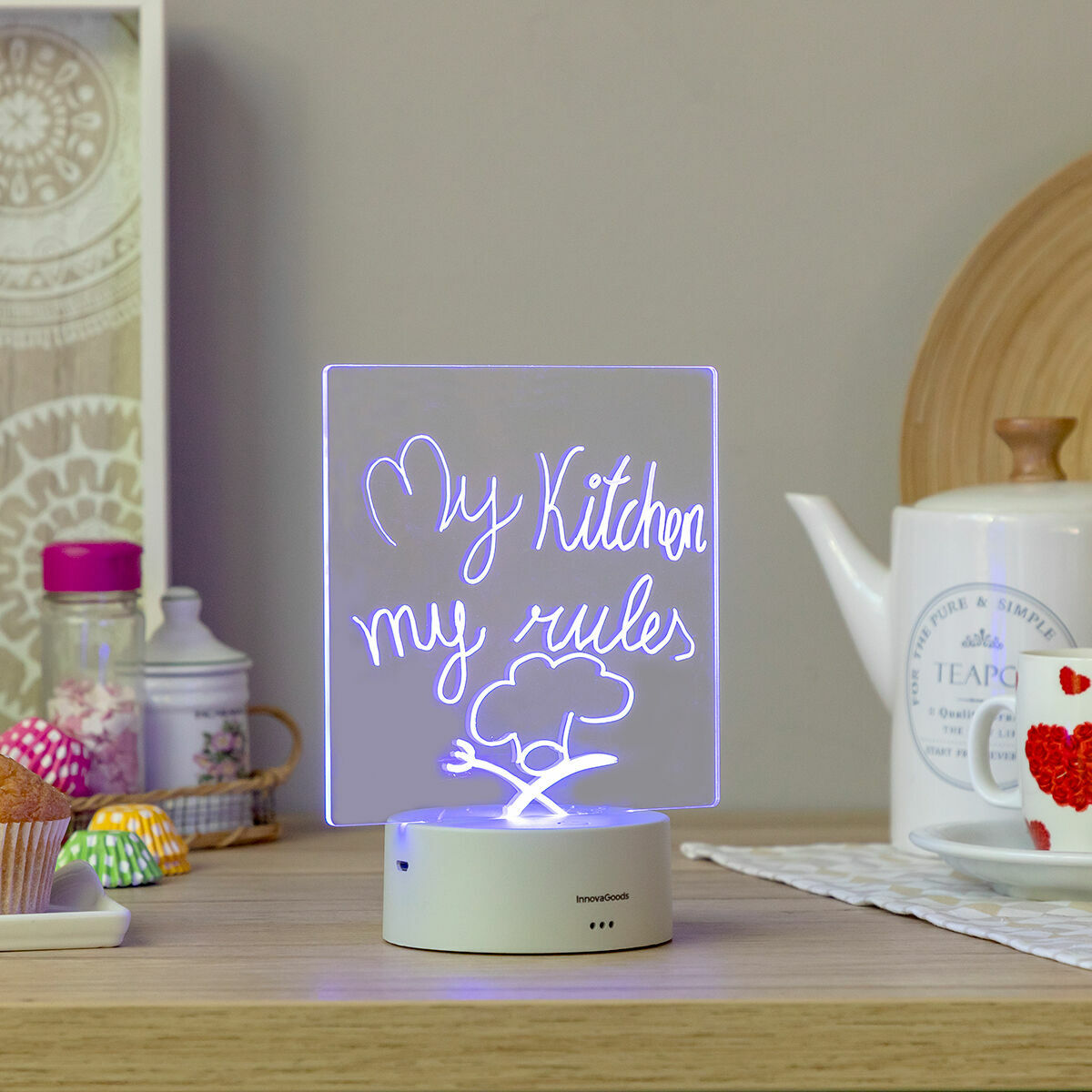 LED-viestitaulu kirjoitustaulu pöytään, RGB-valaistus, 16 väriä, 15×19 cm – kirjoitustaulu RGB-valaistus – kuva 3
