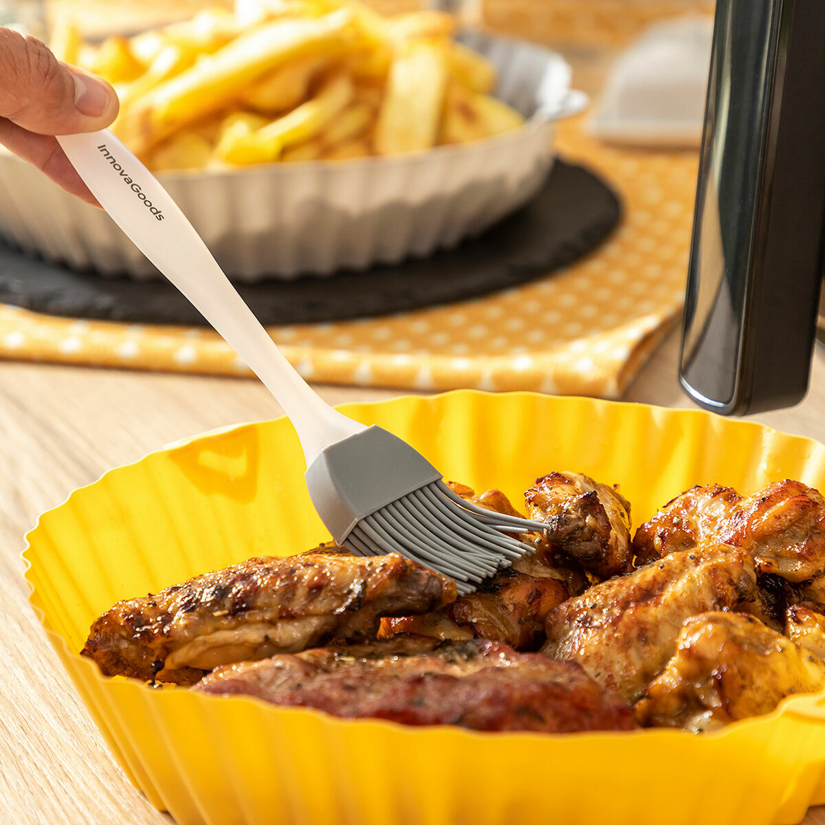 Airfryer silikonivuoat 2 kpl, tarttumaton, uuniin & mikroaaltouuniin – BPA-vapaa pakastimeen sopiva – kuva 4