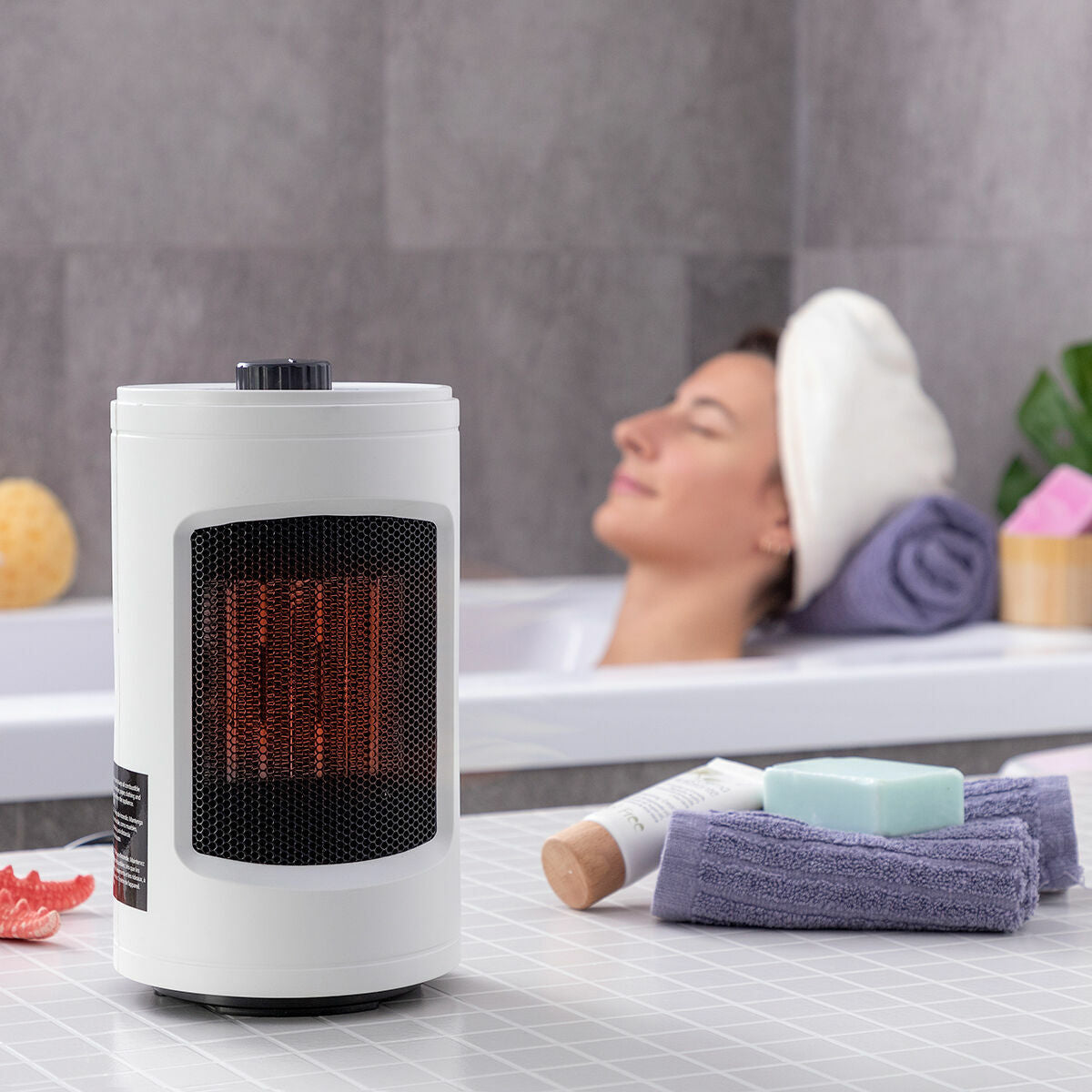 Keraaminen pöytälämmitin, oskilloiva 600-1200 W, kannettava pöydälle & toimistoon – työpöydälle kannettava lämmitin – kuva 13