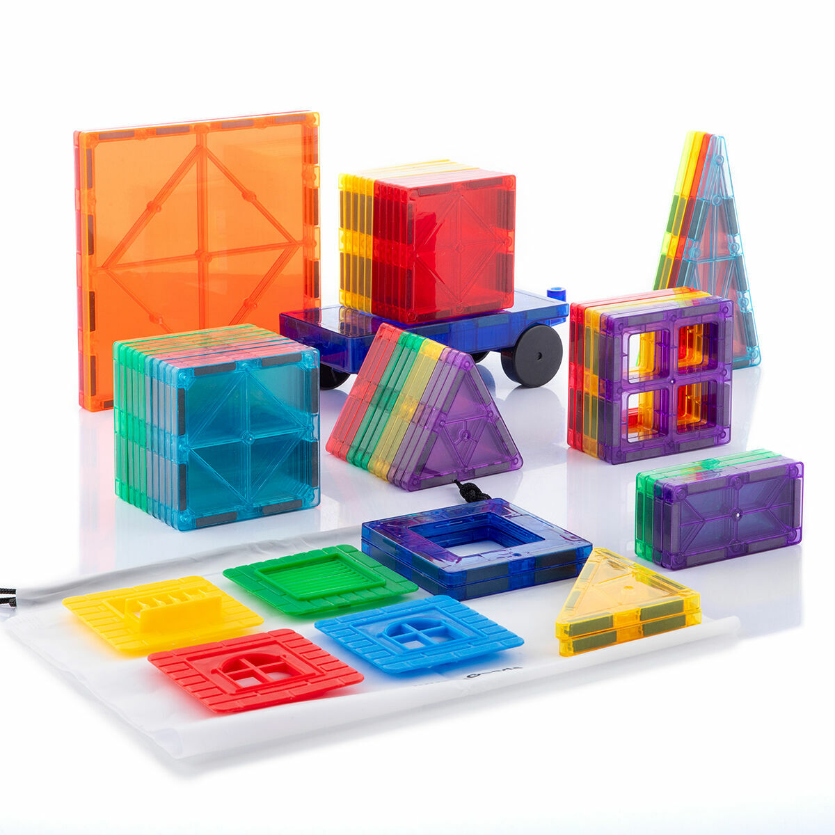 Magneettiset rakennuspalikat 3D, vahvat magneetit, 57 osaa, kantolaukku, 3+ – yli 3-vuotiaille esikoulu – kuva 3