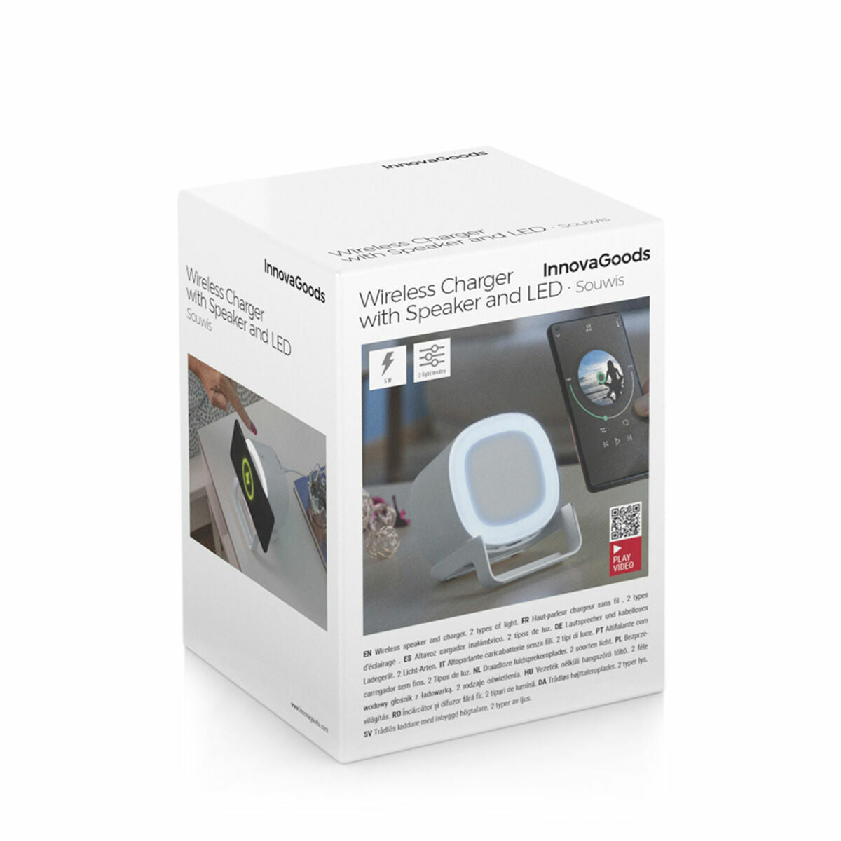 Langaton laturi kaiuttimella, LED-valo, 10 W, Bluetooth 5.1, puhelinteline – kotitoimisto USB-C-kaapeli – kuva 14