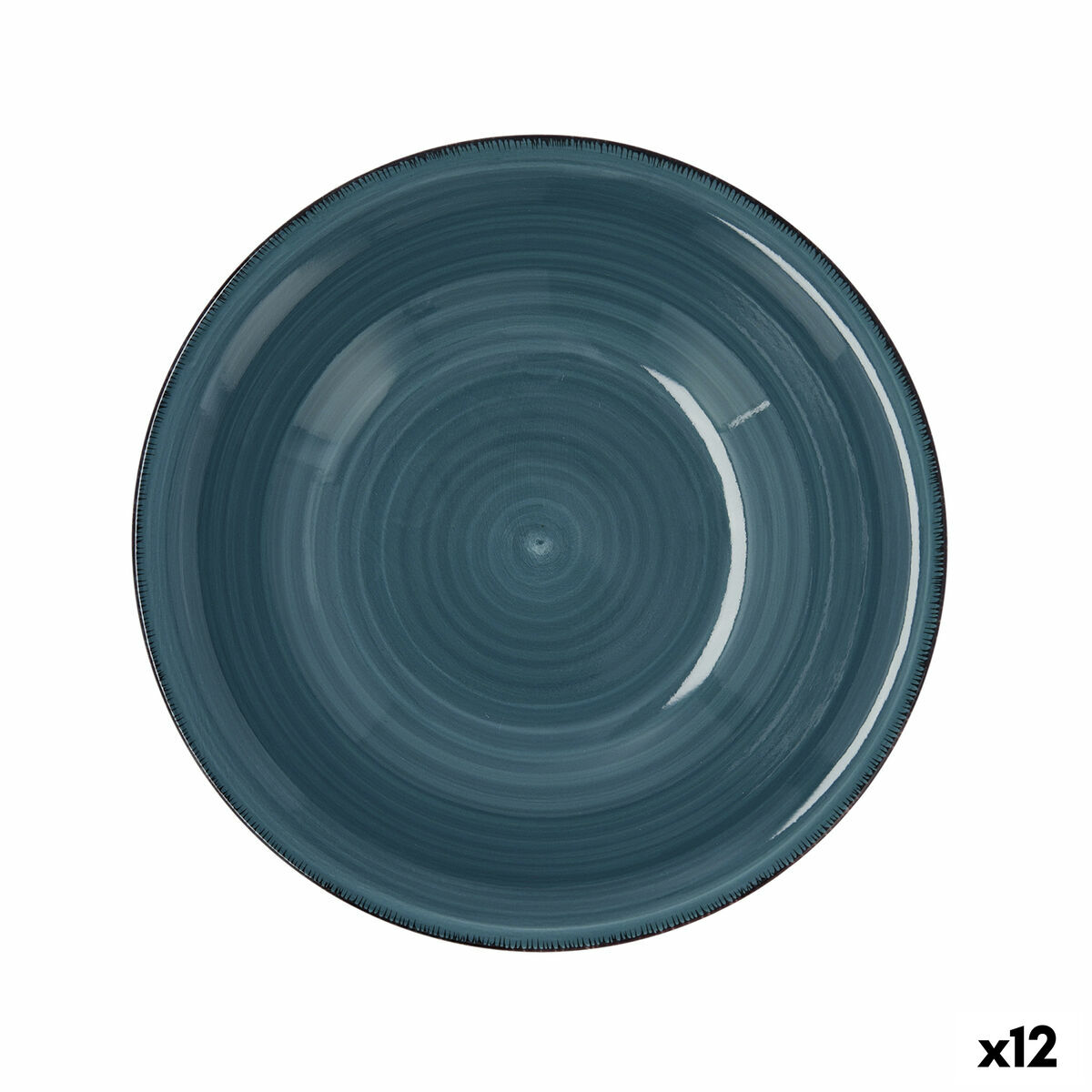 Syvä lautanen ø 21,5 cm, kone- & mikroaaltokestävä keramiikka sininen, 12 kpl
