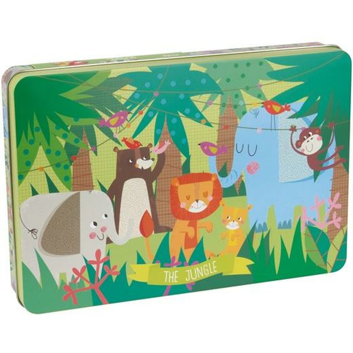 Lasten palapeli 24 palaa, viidakko-aihe, 48 x 32 cm, metallirasia – hahmottaminen 48 x 32 cm – kuva 1