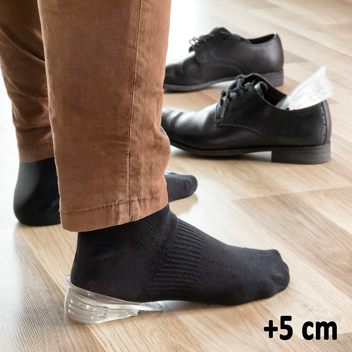 Pituutta lisäävät silikonipohjalliset 5 cm, 10 kpl, läpinäkyvät unisex – kenkien korokkeet sopii lenkkareihin – kuva 2