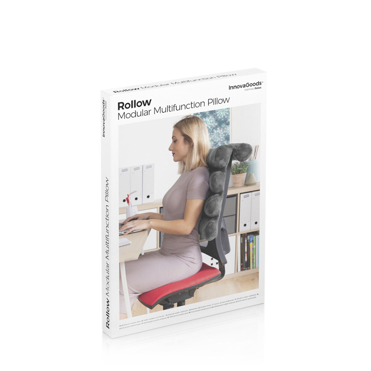 Ergonominen selkä- ja niskatyyny, 5‑osainen modulaarinen putkityyny 40 x 60 cm – matkustus selkätyyny – kuva 11