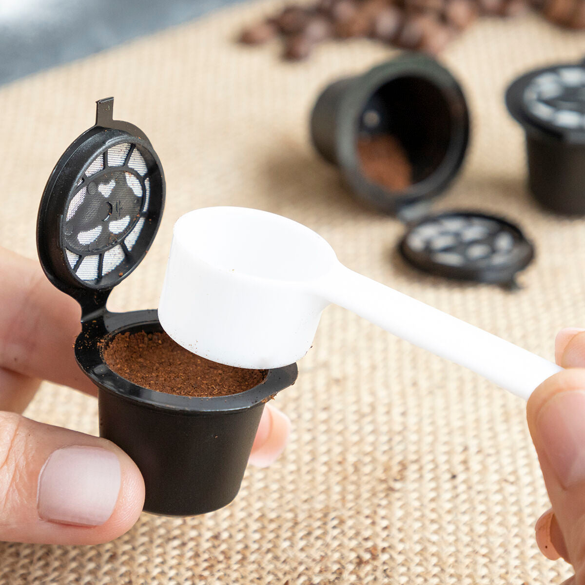 Uudelleenkäytettävät kahvikapselit 3 kpl, Nespresso-yhteensopivat, kompakti – 3 kappaleen setti kahvitarvikkeet – kuva 4