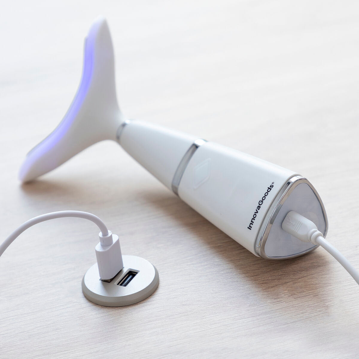 Kaulan ihon kiinteytys laite LED-valohoito, lämpö & värinä kaksoisleualle, USB-C ladattava – kaksoisleuan poisto laite ren…