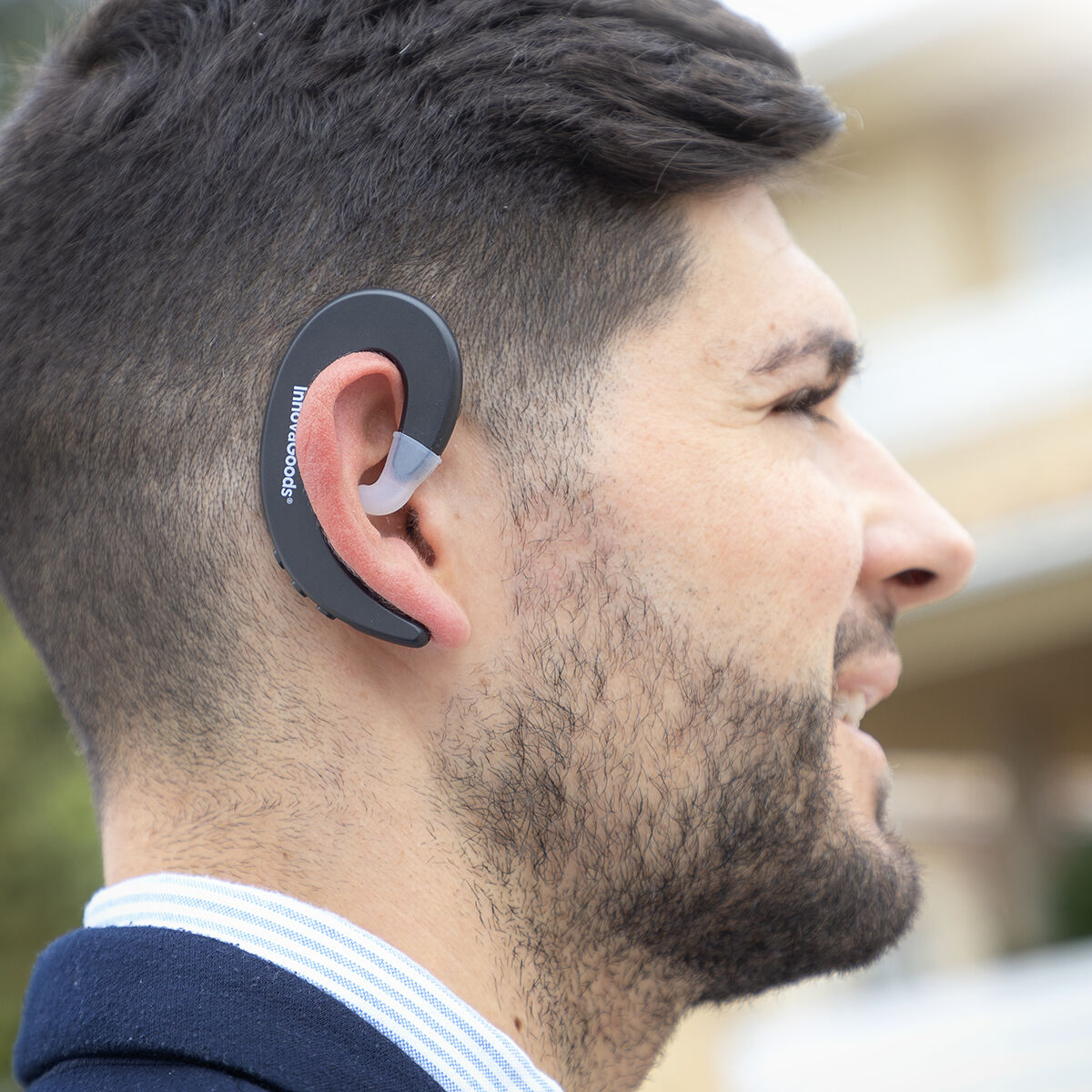 Avokorvakuuloke langaton Bluetooth 4.1, yksi korva, mikrofonilla, ultra-kevyt – Lahja miehelle Pyöräilykuuloke – kuva 4