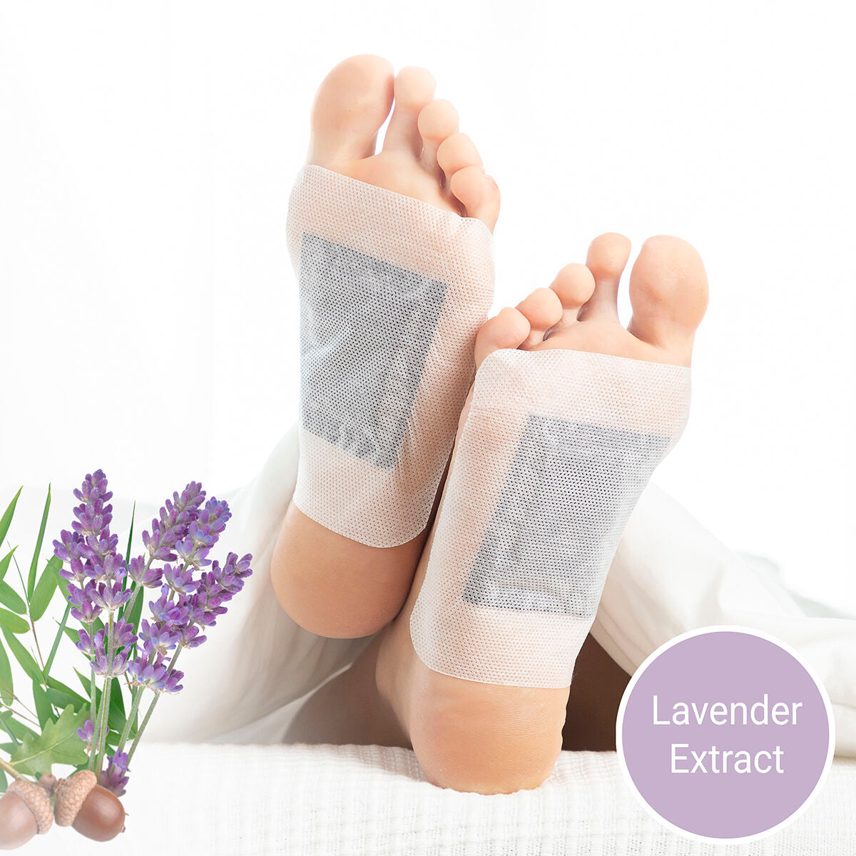 Detox jalkapohjalaastarit laventeli, yökäyttöön 6-8 h, 10 kpl, luonnollinen – rauhallinen ilta luonnollinen detox – kuva 8