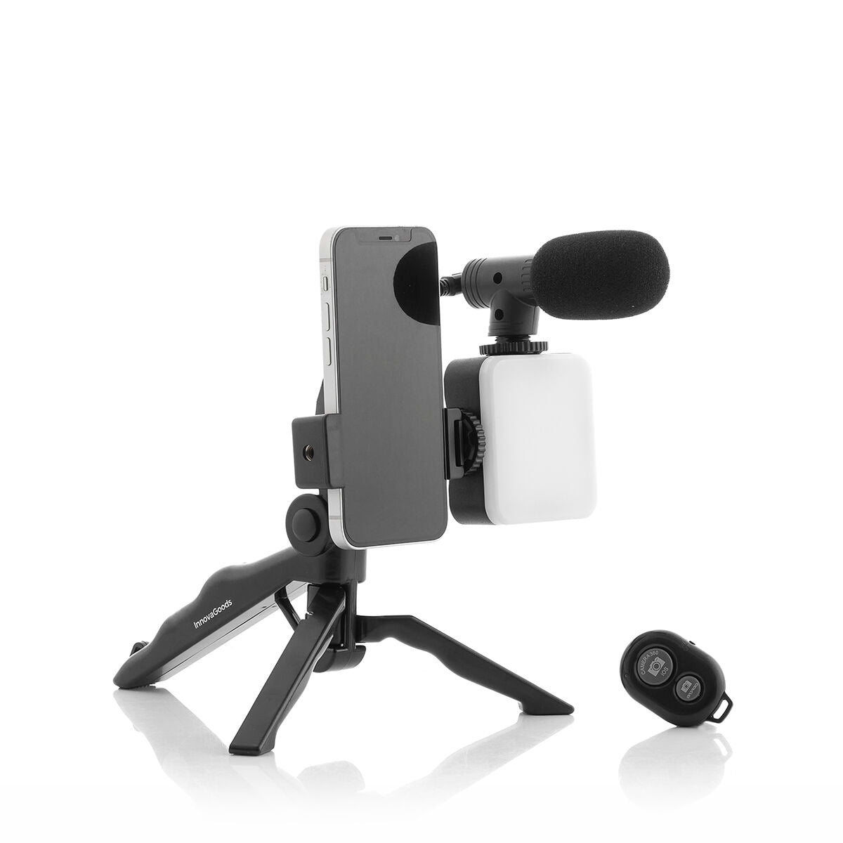 Vloggaussetti puhelimelle, mikrofoni & LED-valo, tripod, BT-kaukosäädin, 6 osaa – TikTok-videot vloggaussetti – kuva 6