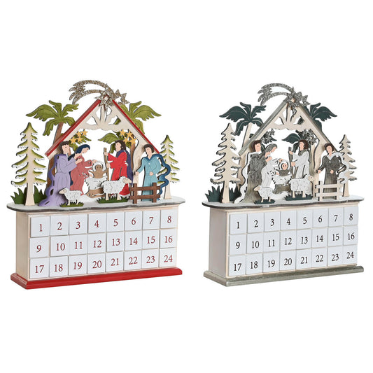 Adventtikalenteri puu LED 34 x 8,5 x 36,5 cm, 2 kpl, jouluseimi, pöytämalli