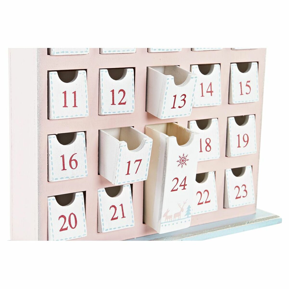 Adventtikalenteri puutalo 24 luukkua, puinen joulukalenteri 27×7×40 cm, 2 kpl