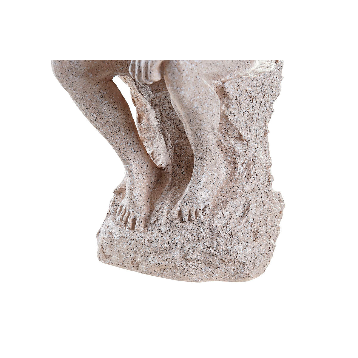 Ajattelija patsas beige resiinistä, koristehahmo mieshahmo 12 x 11 x 25 cm