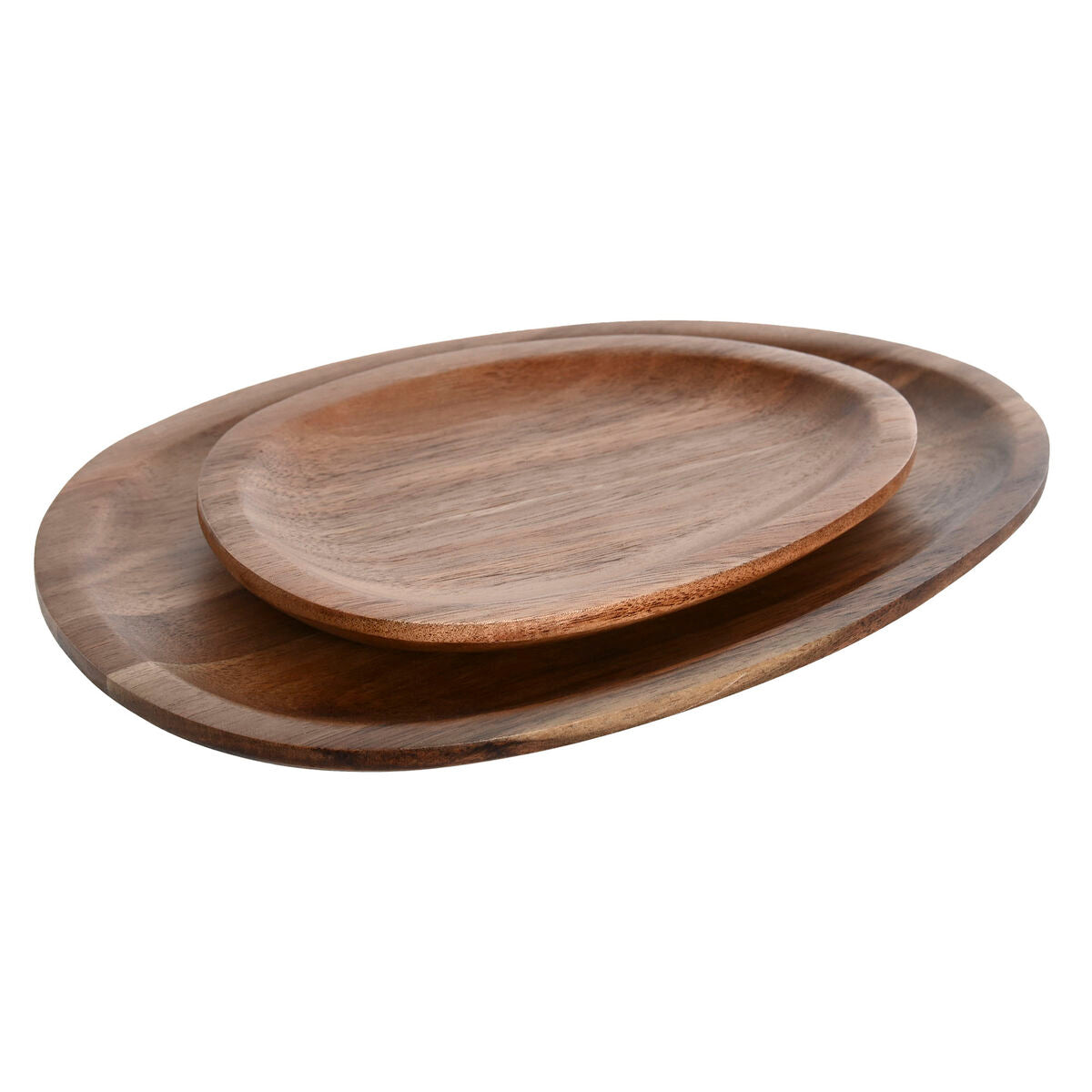 Akaasia lautasetti 26 x 18 x 1,6 cm, litteät puulautaset tarjoiluun ja arkeen