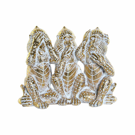 Apina koristefiguuri, kullattu trooppinen kolmikko, resiini 21 x 11 x 16,2 cm