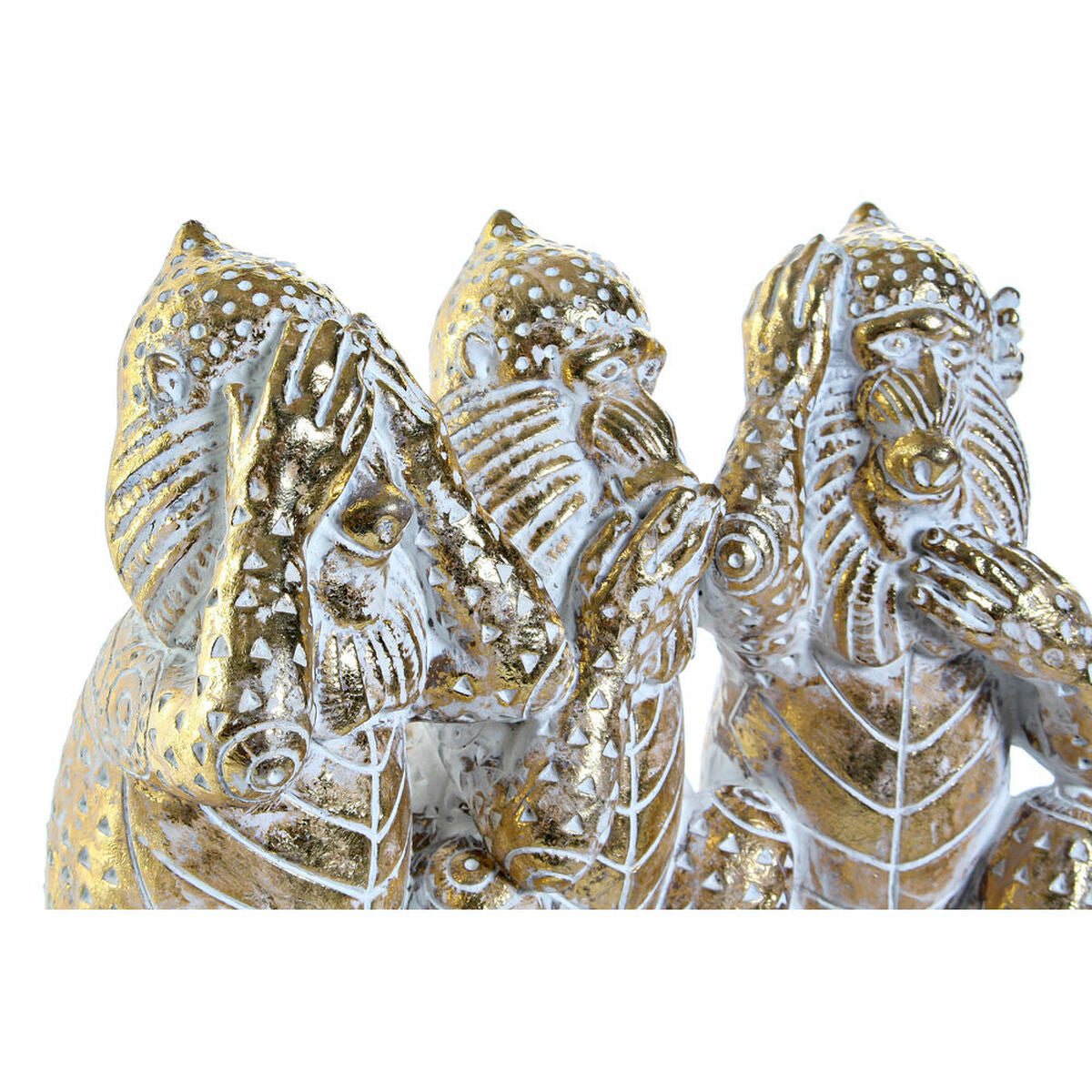 Apina koristefiguuri, kullattu trooppinen kolmikko, resiini 21 x 11 x 16,2 cm