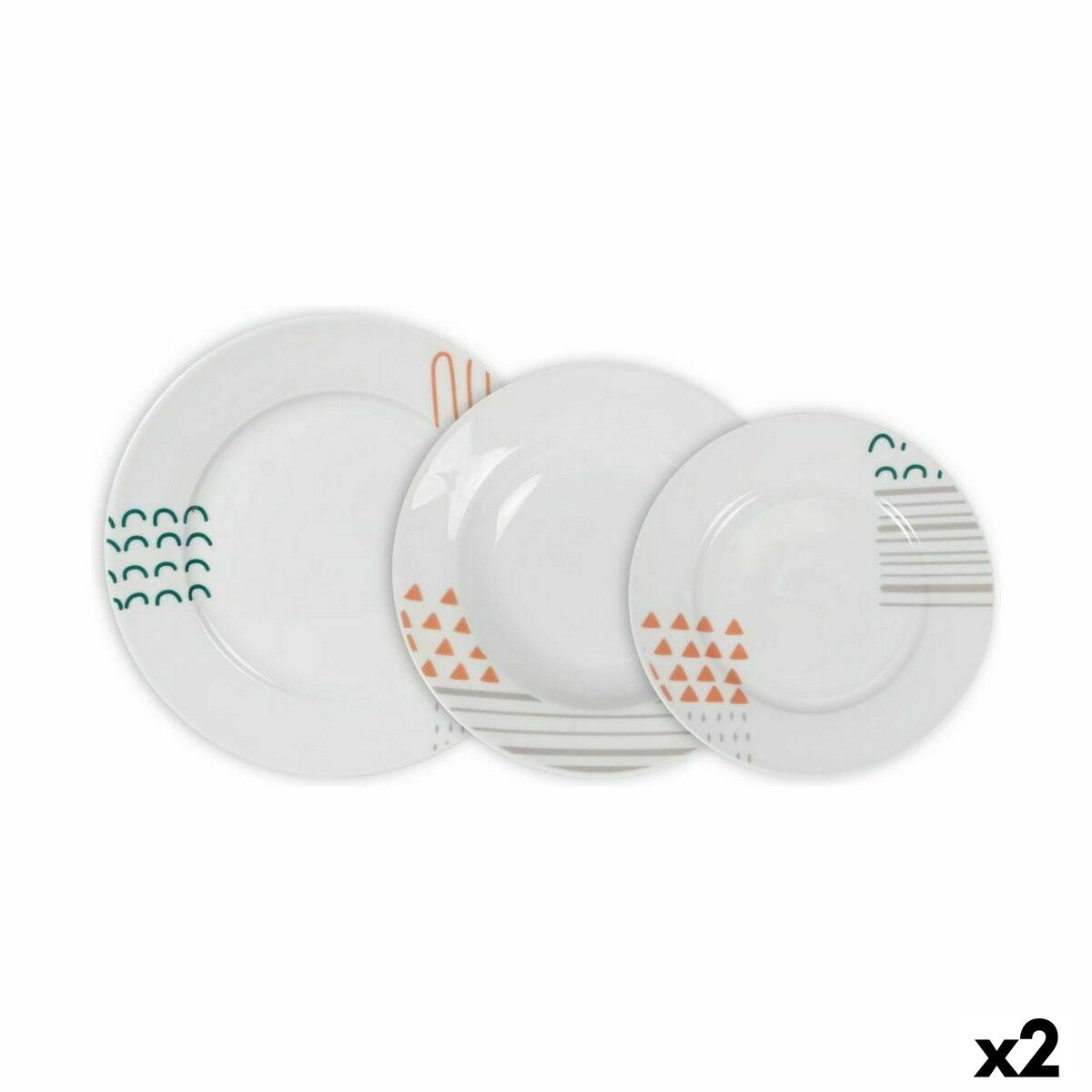 Astiasto 12 osaa pyöreä, lautaset 4×Ø24/4×Ø21,5/4×Ø19 cm, 2 kpl, arjen kattaukseen