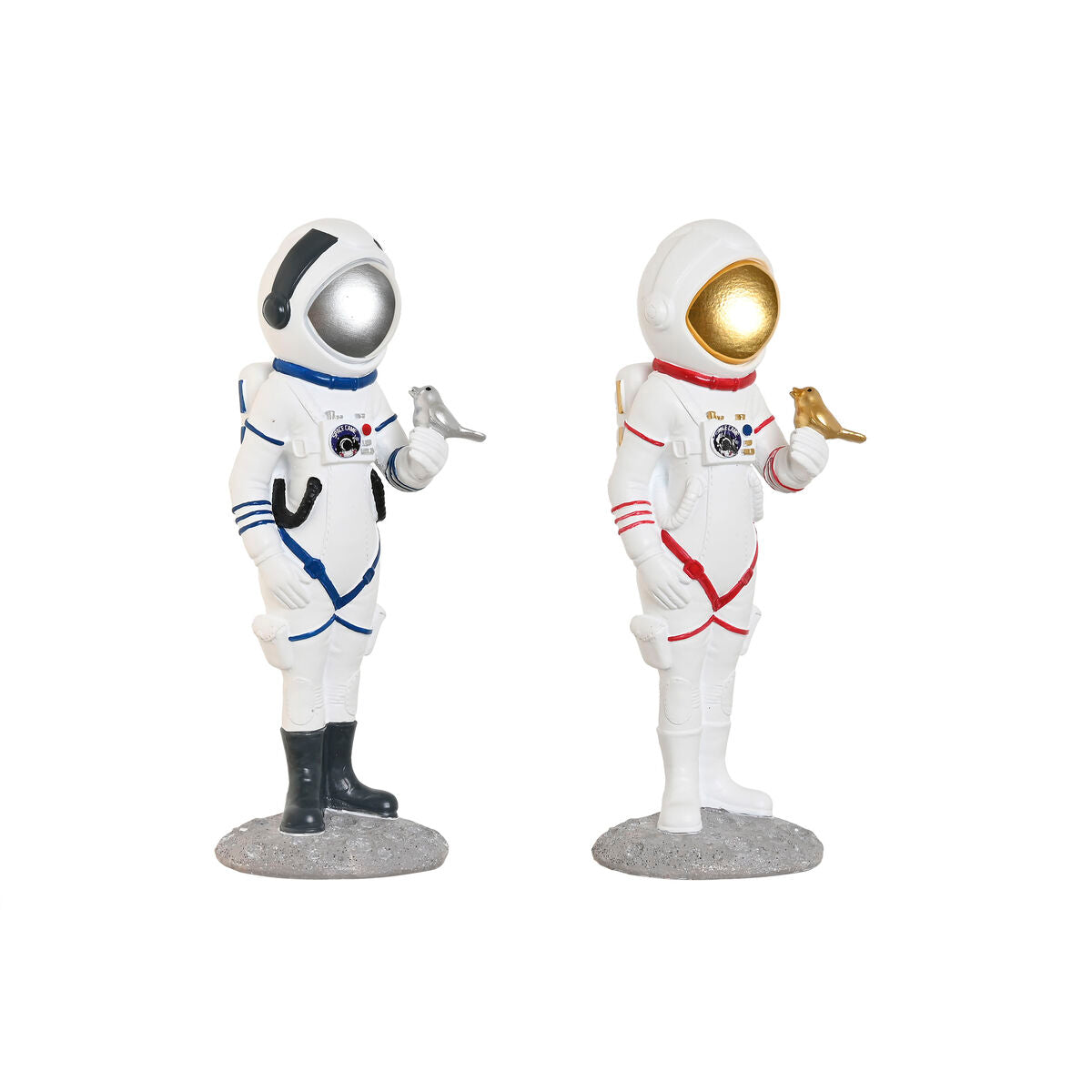 Astronautti koristefiguuri 2 kpl, naispuolinen resiini 10×11×29 cm, sininen