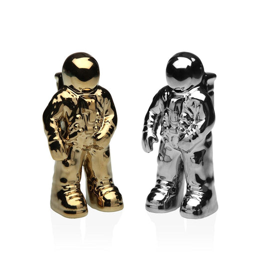 Astronautti koristehahmo, keraaminen pöytäkoriste, kultainen tai hopea, 10,4 cm