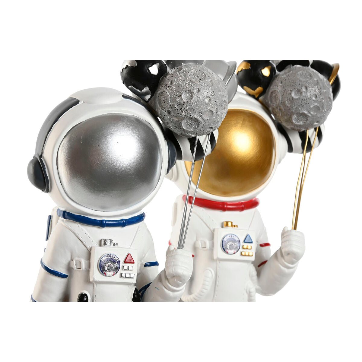 Astronautti koristehahmo 41 cm, 2 kpl resiini, sininen valkoinen & punainen