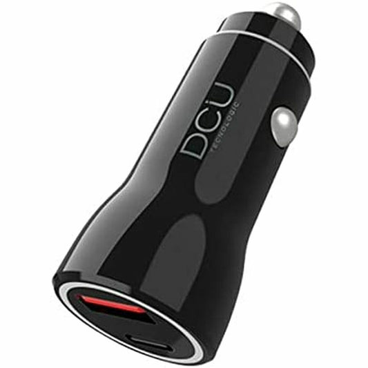 Autolaturi 18 W USB-C & USB-A autoon, 2-porttinen, nopea USB-C PD, musta