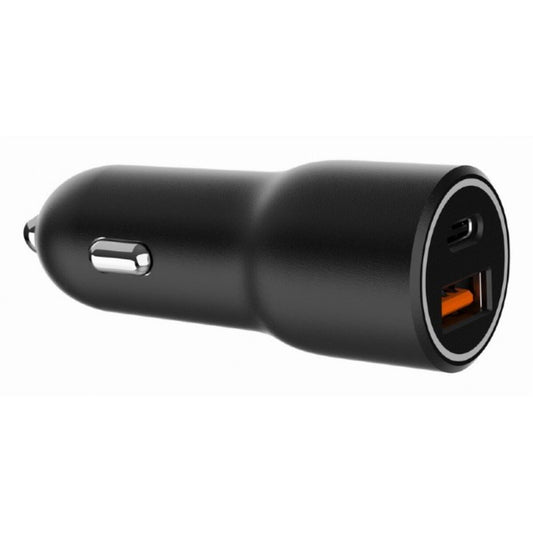 Autolaturi USB-C & USB-A, PD ja Quick Charge, 2-porttinen, musta, Gembird
