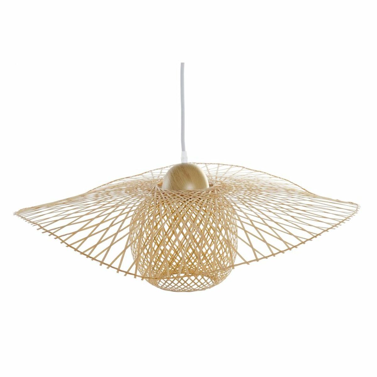 Bambu kattovalaisin 55 x 55 x 19 cm, aurinkohattu-malli, luonnonpuu monivärinen