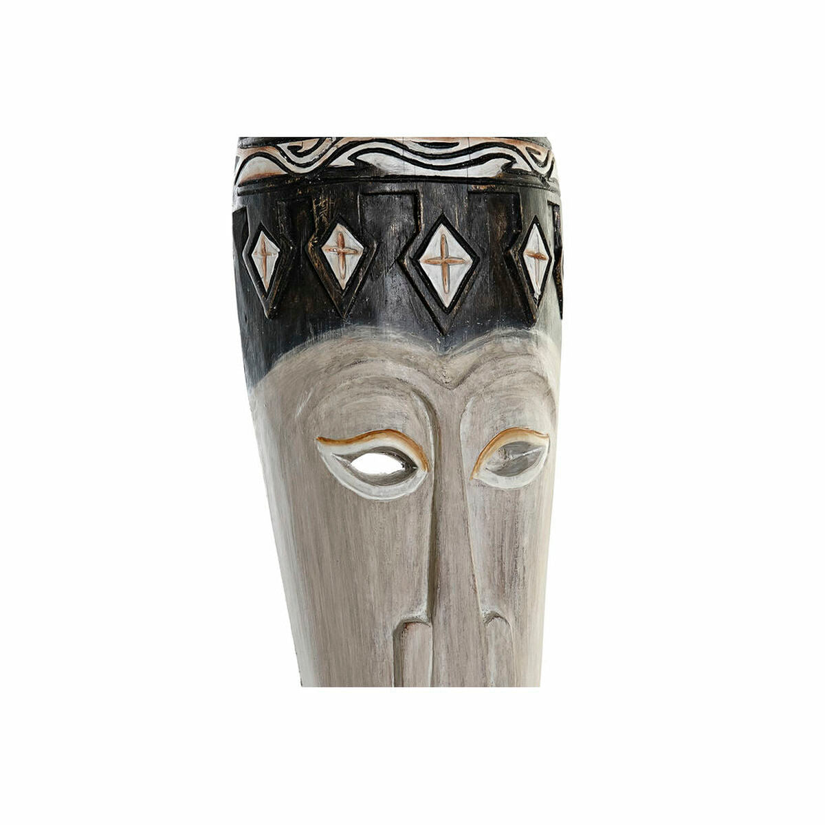 Bambu puunaamio, balilainen koristehahmo 19 x 10 x 78 cm, musta & luonnonväri