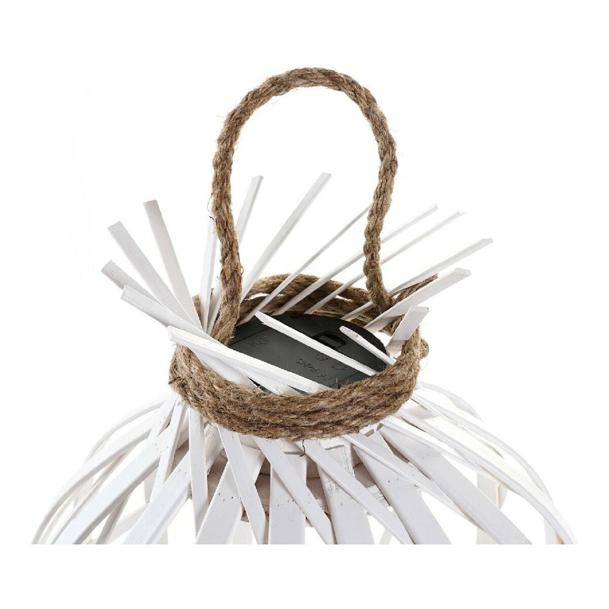 Bambu riippuvalaisin valkoinen, paristokäyttöinen LED 30,5×30,5×40,5 cm