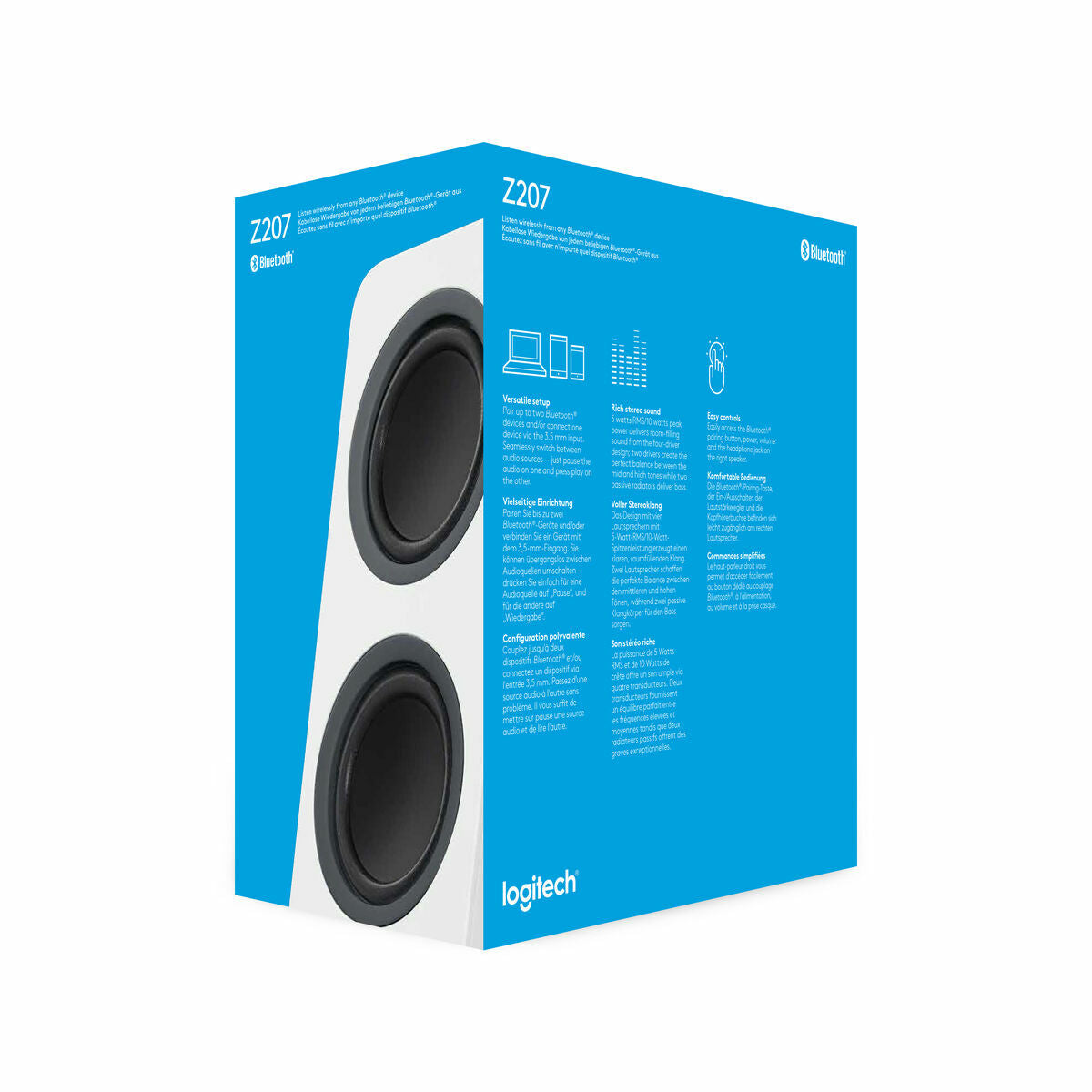 Bluetooth-kaiuttimet 2.0, 5 W, valkoinen - pöytäkaiuttimet PC:lle, Logitech