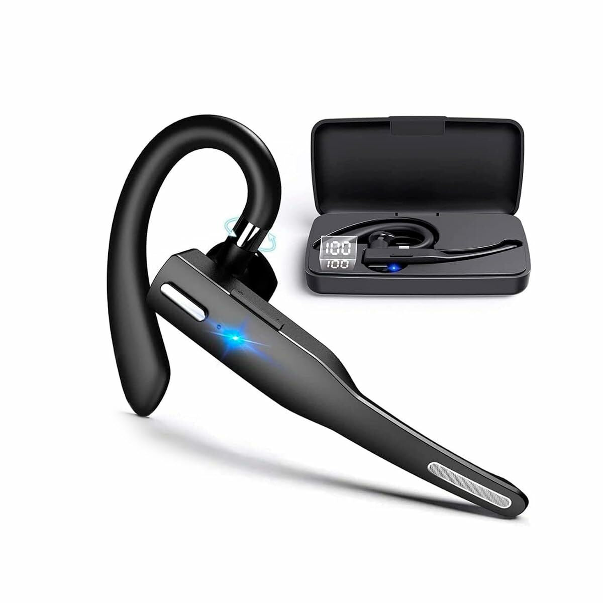 Bluetooth-kuuloke korvankoukulla, in-ear, langaton, muovinen runko, musta
