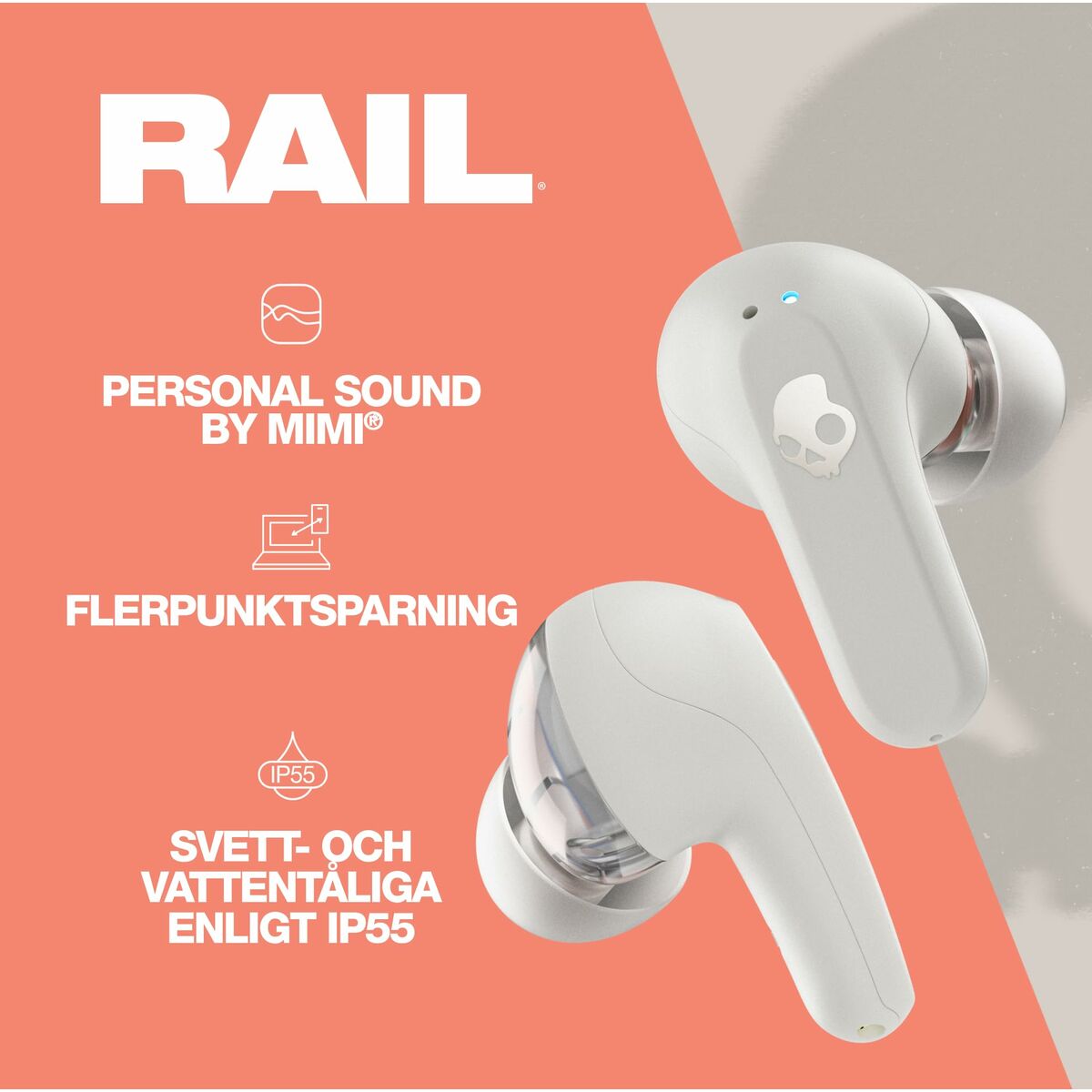 Bluetooth-kuulokkeet in-ear, Bluetooth 5.2, USB-C, mikrofonilla, valkoinen