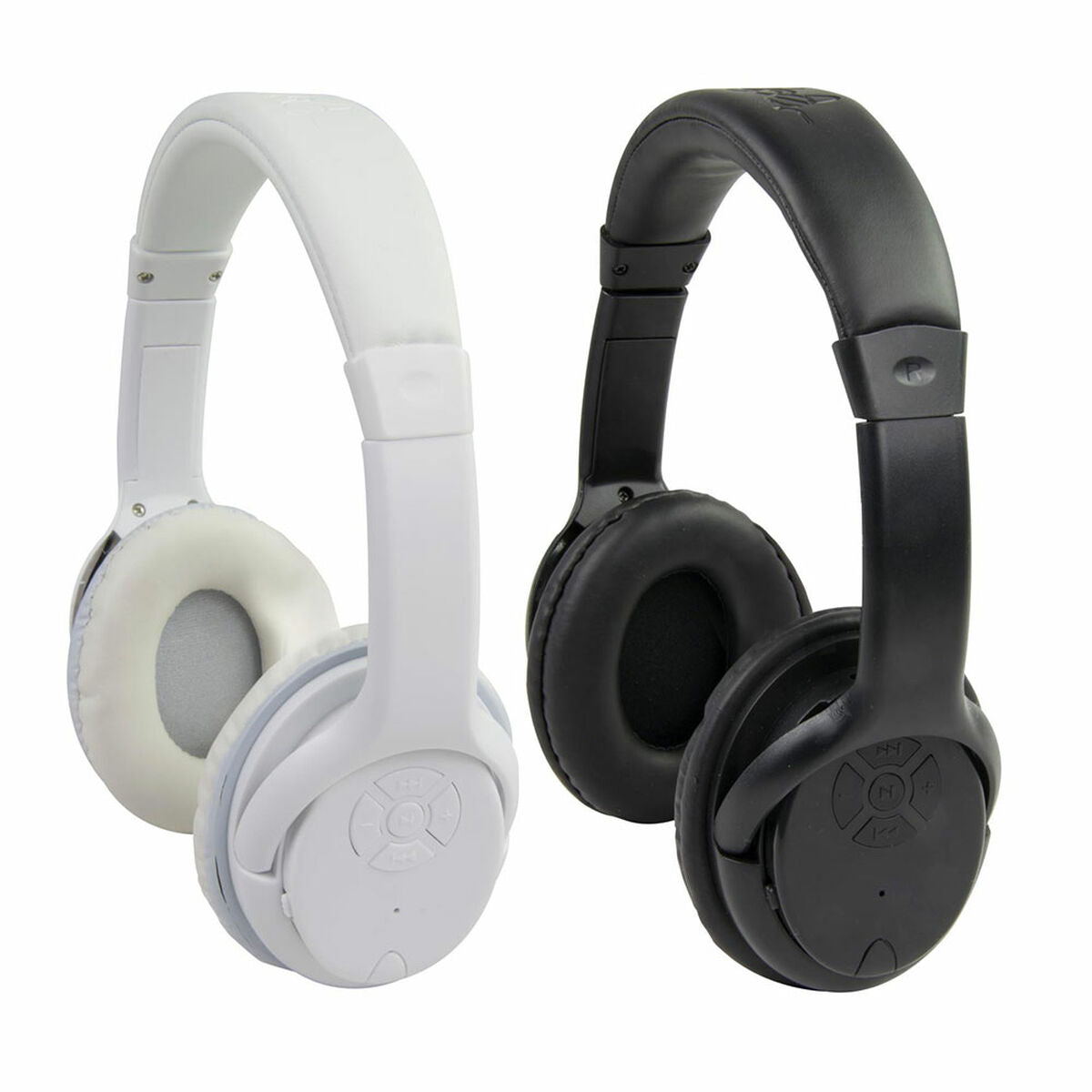 Bluetooth-kuulokkeet, kokoonmenevät langattomat, ladattava akku, musta/valk.