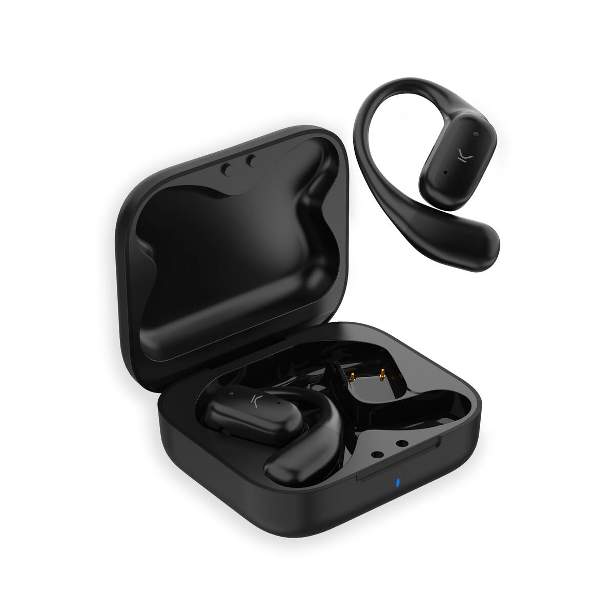 Bluetooth-kuulokkeet langattomat korvakoukuilla, 10 m kantama, musta - KSIX