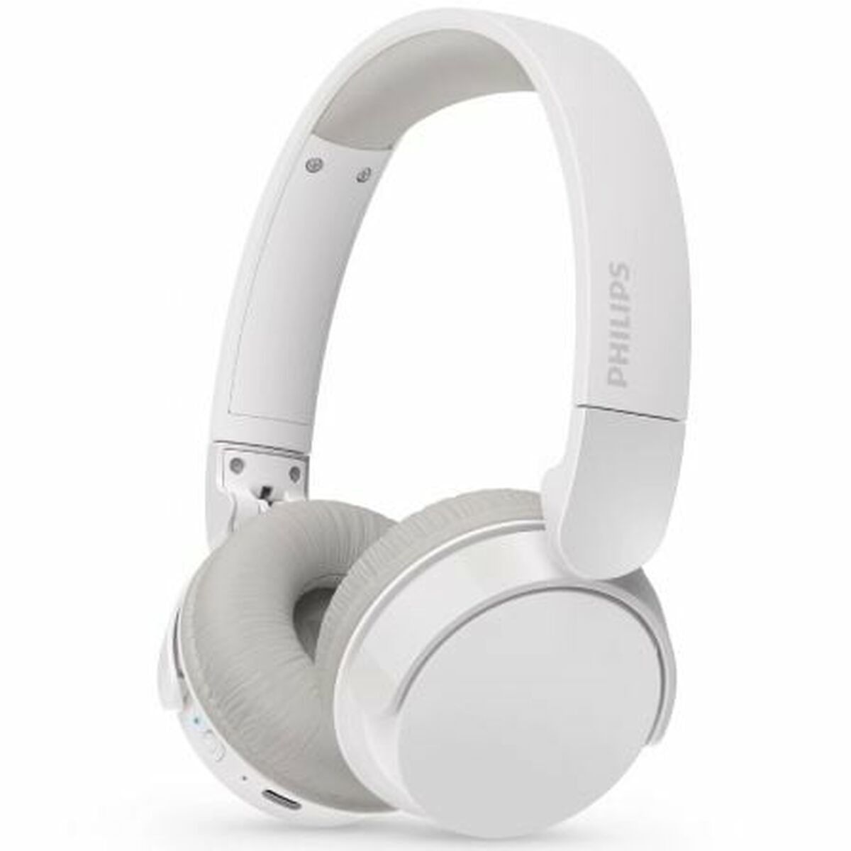 Bluetooth-kuulokkeet mikrofonilla, langattomat taittuvat valkoinen puheluihin