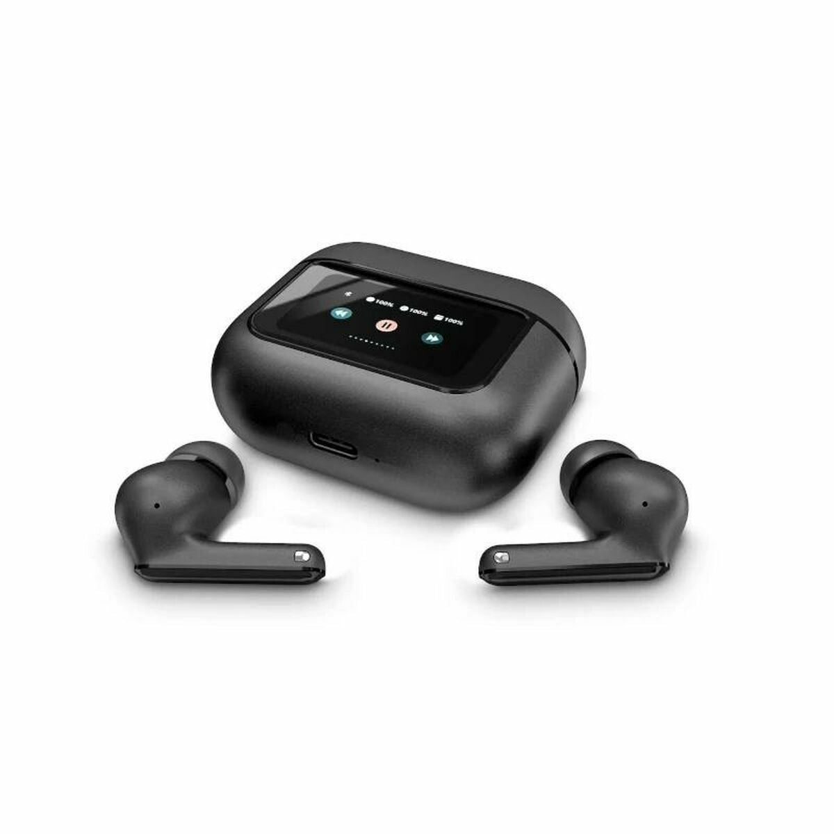Bluetooth-nappikuulokkeet, langattomat mikrofonilla, 6 h akku, grafiitti