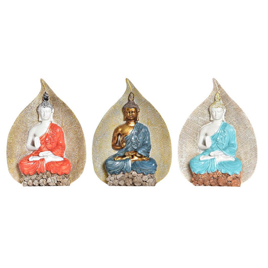 Buddha koriste, 15,5 x 5 x 20,7 cm, 3 kpl, itämainen, sininen punainen oranssi