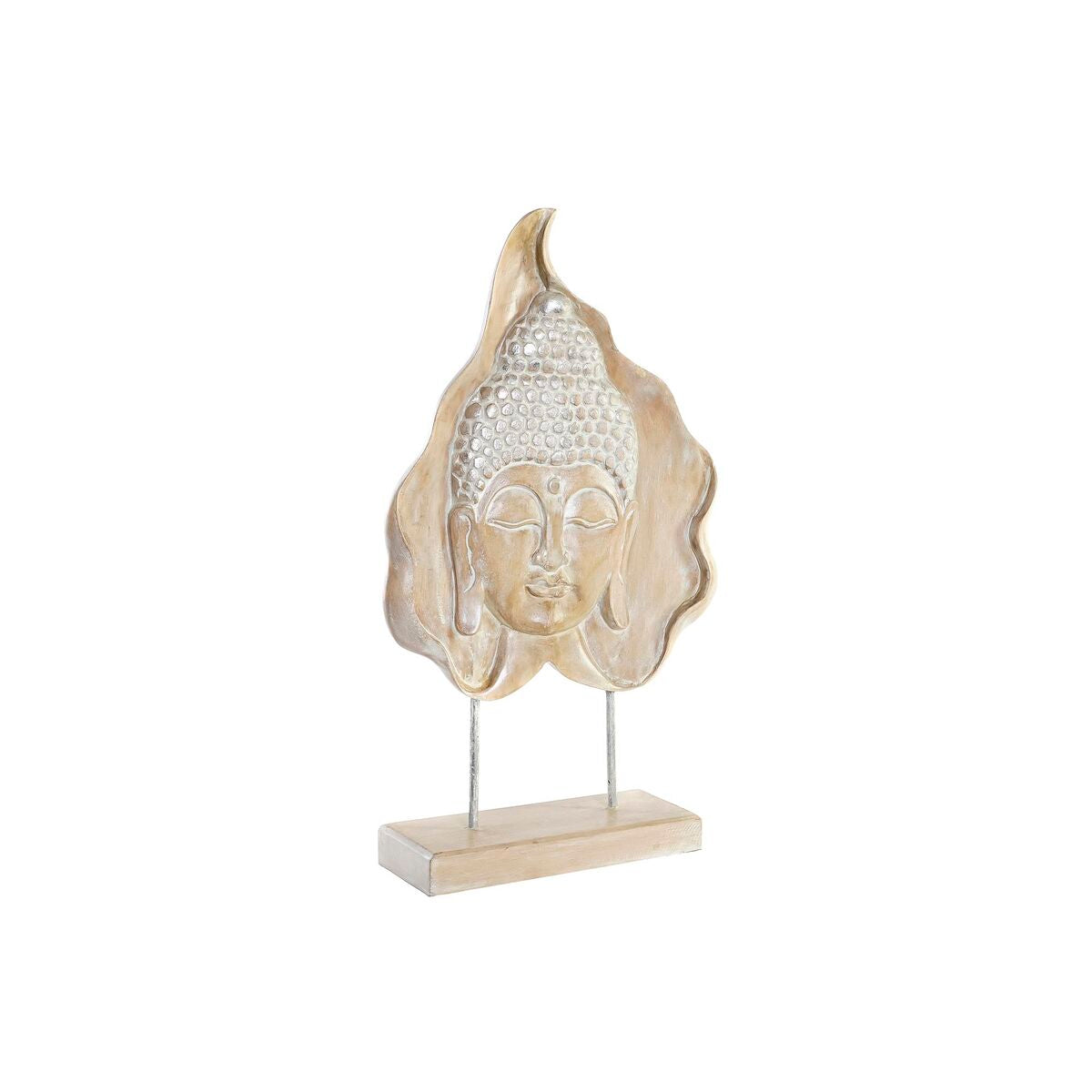 Buddha-koriste 63 cm, riisuttu luonnonsävy, rautainen koristepatsas pöydälle