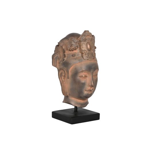 Buddha-pää koriste, resiini 38 cm, ruskea & musta, itämainen koristehahmo