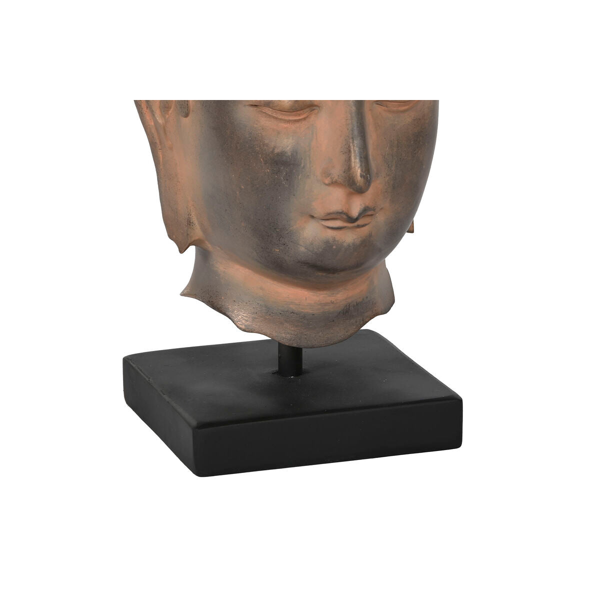 Buddha-pää koriste, resiini 38 cm, ruskea & musta, itämainen koristehahmo