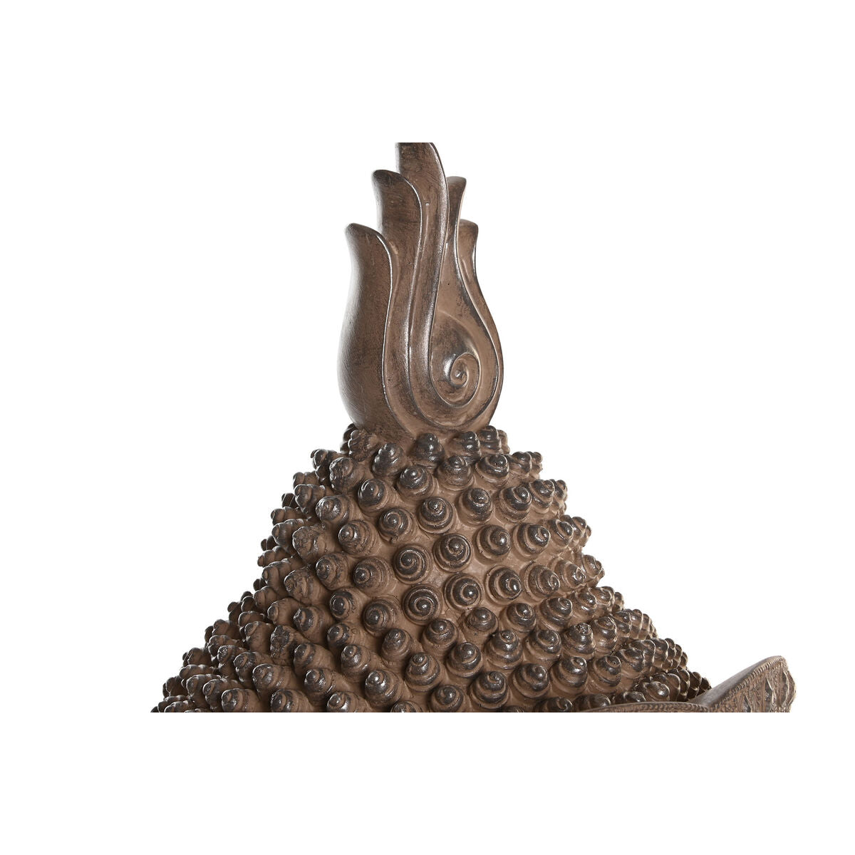 Buddha-pää koriste, resiininen ruskea 30 x 29 x 58 cm, sisustukseen huoneeseen