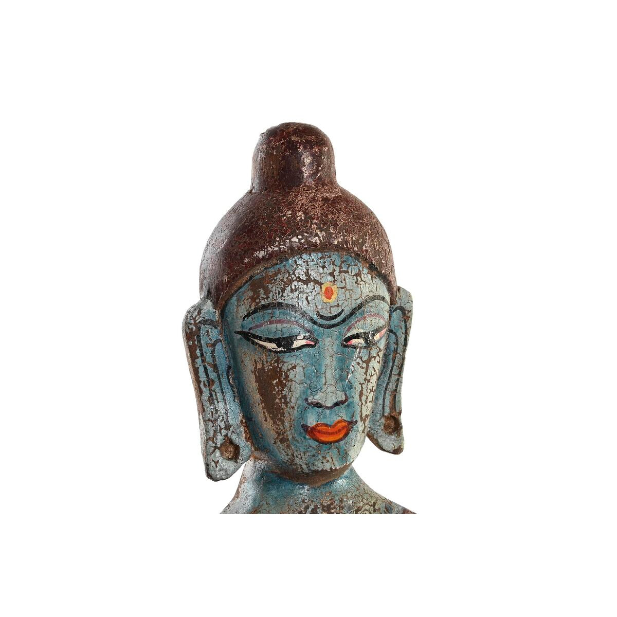 Buddha-patsas itämainen pieni koriste, mangopuu ja rauta 18 x 9 x 47 cm, 2 kpl