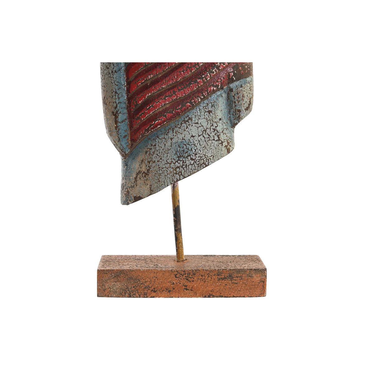 Buddha-patsas itämainen pieni koriste, mangopuu ja rauta 18 x 9 x 47 cm, 2 kpl