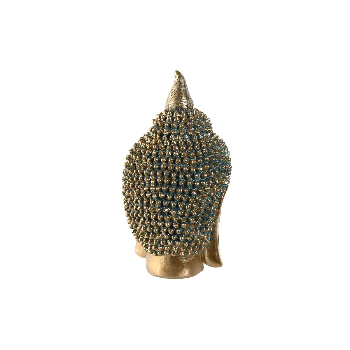 Buddha-pää koriste kullattu 28 cm, itämainen sisustuskoriste olohuoneeseen