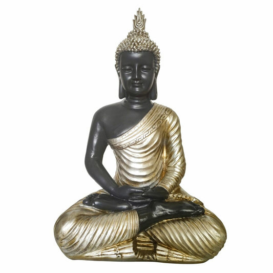 Buddha-patsas kullattu, koristefiguuri 31 x 22 x 49 cm resiini sisustukseen