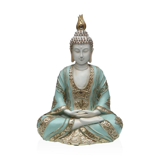Buddha-patsas resiini 11 x 30 x 20 cm, sininen koriste sisustukseen pöydälle