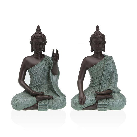 Buddha patsas, resiinistä 9 x 20 x 14 cm, istuva pöytäkoriste sisustukseen