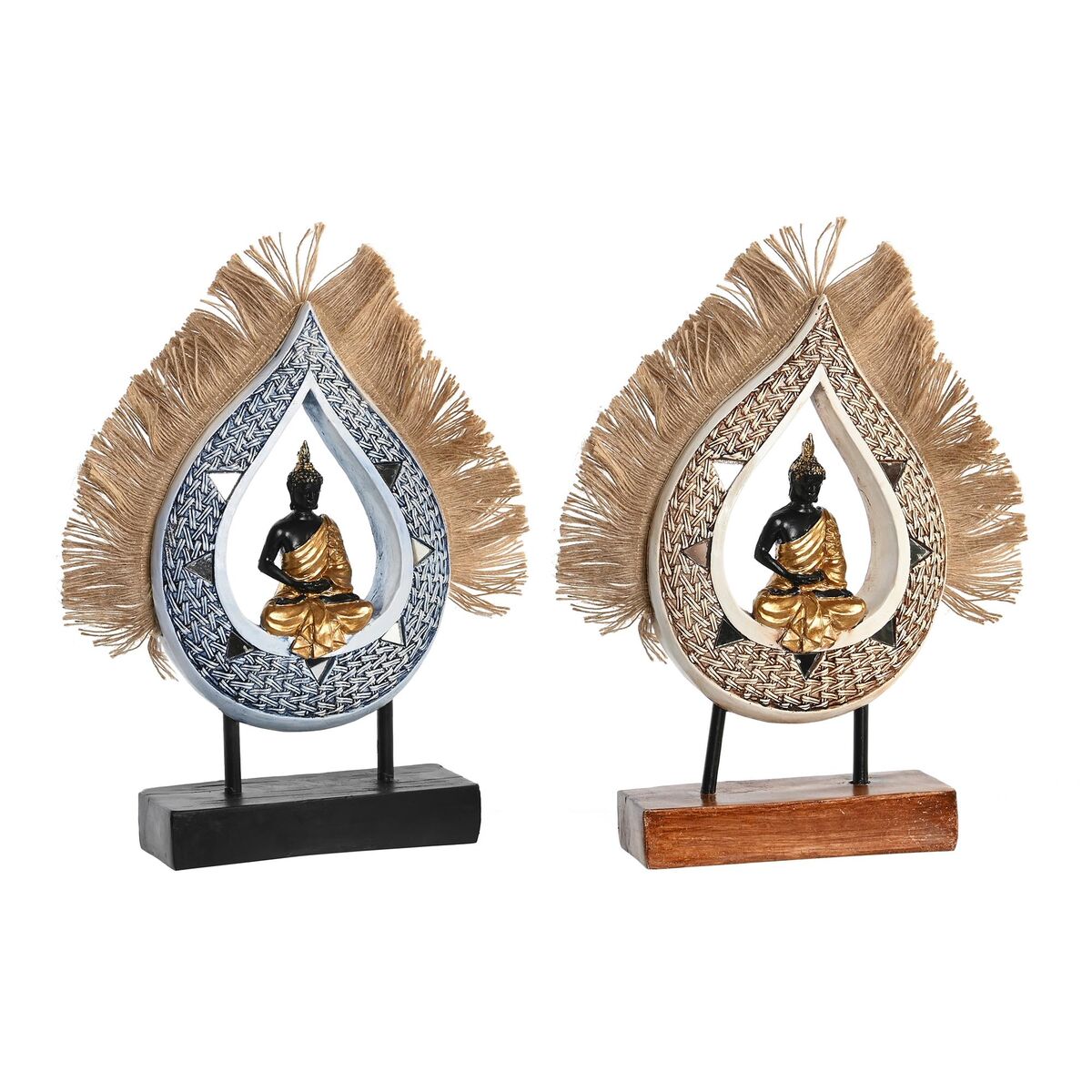 Buddhapatsas koriste, resiini 30,5 cm, 2 kpl, beige & sininen, itämainen, kotiin