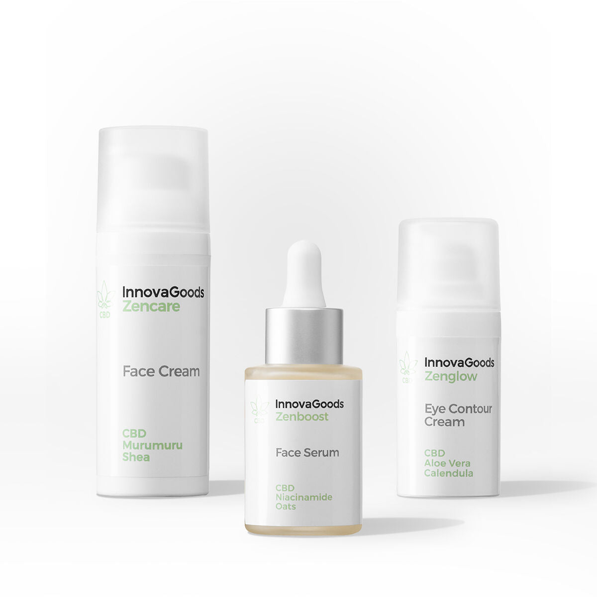 CBD kasvohoitosetti kosteuttava, serum + silmänympärys + voide, herkälle iholle